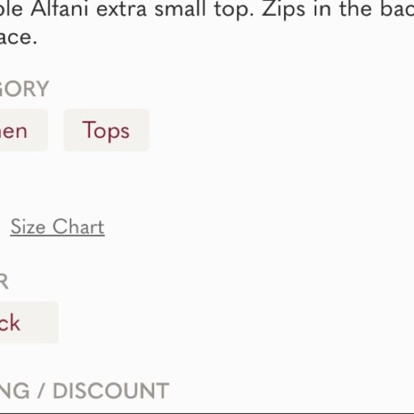 Alfani Black Peplum Top XS - Picture 4 of 5